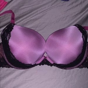 Torrid 44D pink with black lace padded bra